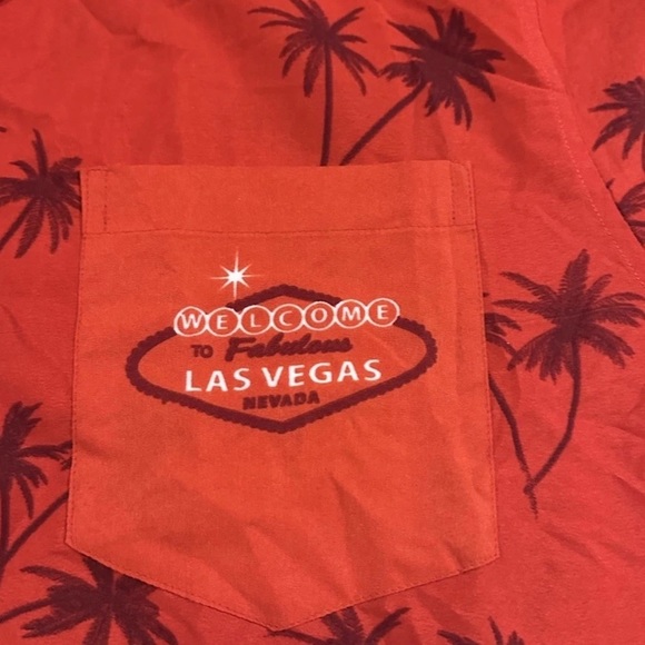 Pacific & Co Tony Montana Red Palms Las Vegas Short Sleeve Button Up Shirt Large - Picture 4 of 5